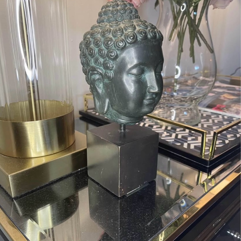 Anthropologie Buddha Head Sculpture - Bronze and Black